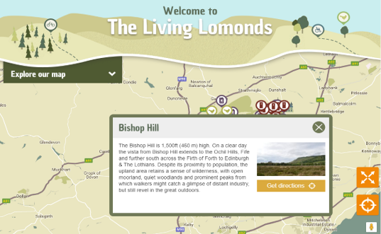 The Living Lomonds, fully responsive website Umbraco v7 with Google Maps integration. Full front end, on map search, filters, custom icons and popups.