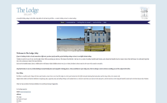 The Lodge - Islay - a Fully Responsive, fluid site for an Islay Holiday Cottage